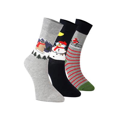 CHRİSTMAS GİFT SOCKS - SNOWMEN 3 PAIRS 