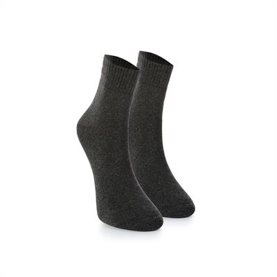 2 PAIRS MEN'S THERMAL SHORT SOCKS - BLACK - GRAY 