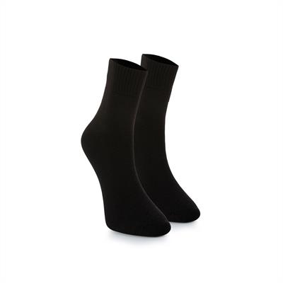 2 PAIRS MEN'S THERMAL SHORT SOCKS - BLACK - GRAY 