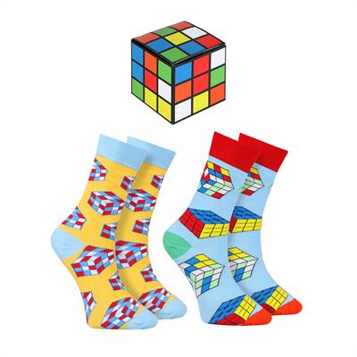 RUBIK'S CUBE GIFT SOCKS 2 PAIRS 